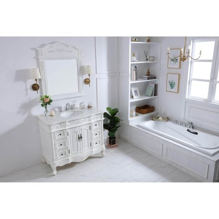 Elegant Decor 42 In. Single Bathroom Vanity Set In Antique White VF38842AW